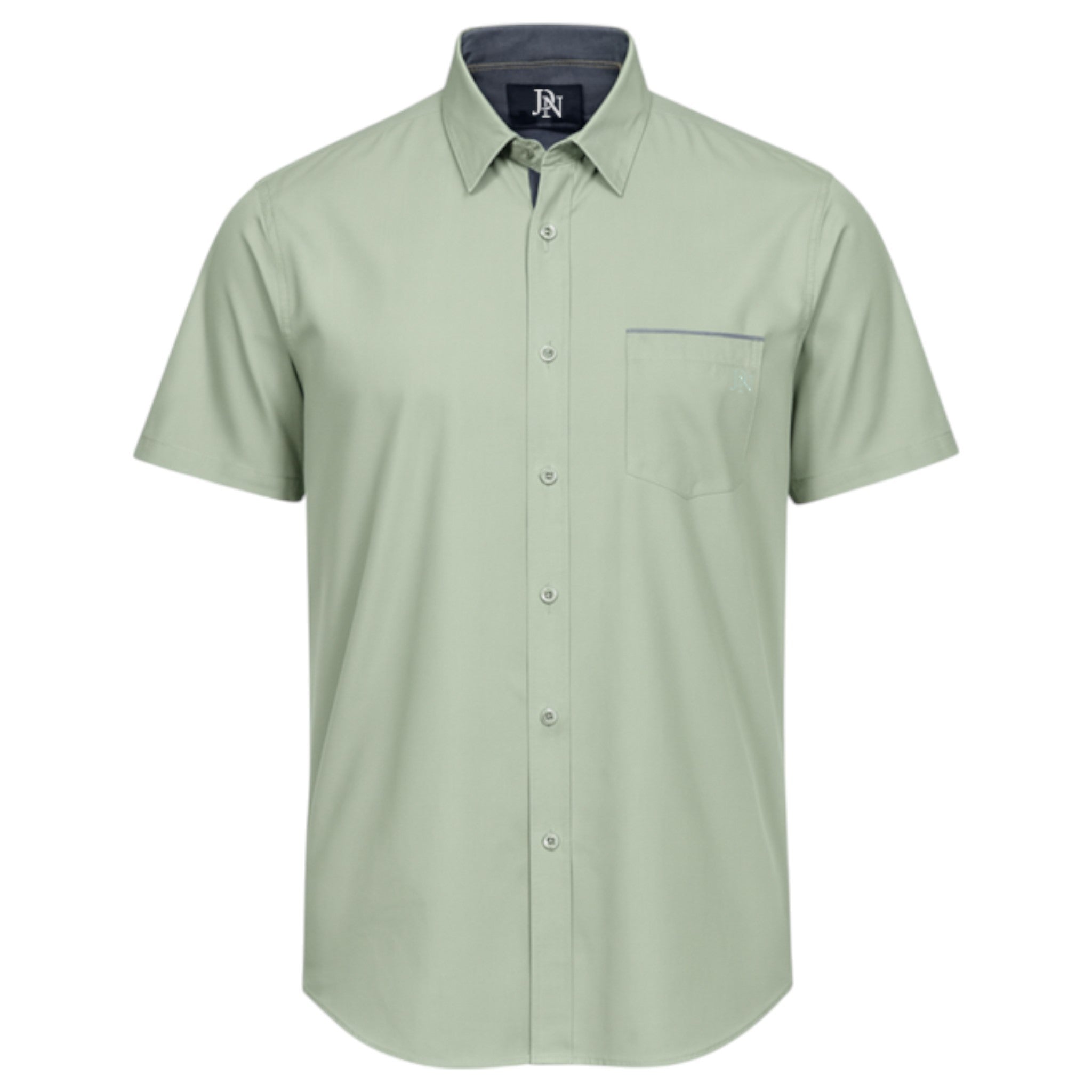 JDN men’s sage green short sleeve shirt wrinkle resistant soft touch